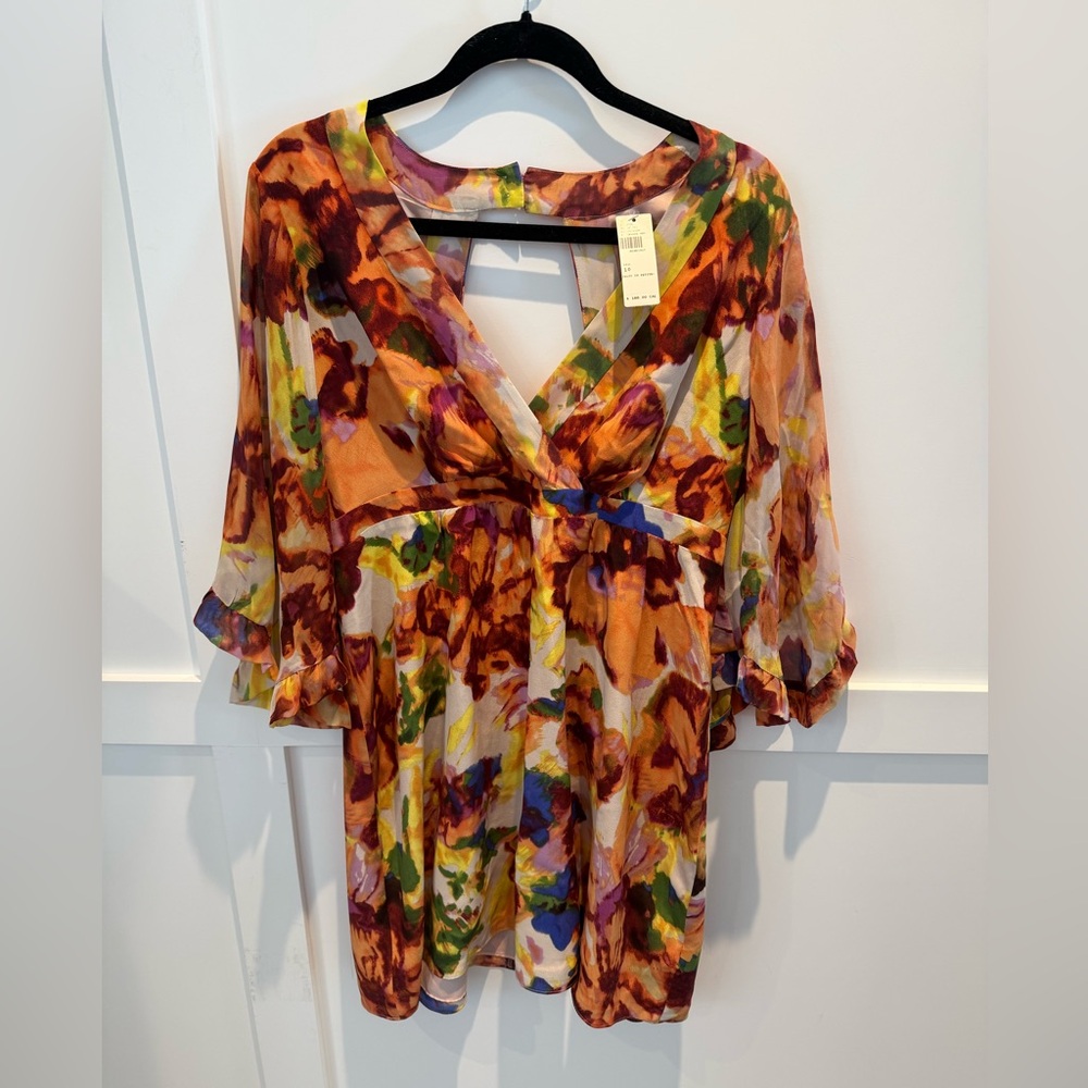 Maeve Vibrant Floral V-Neck Women’s Top